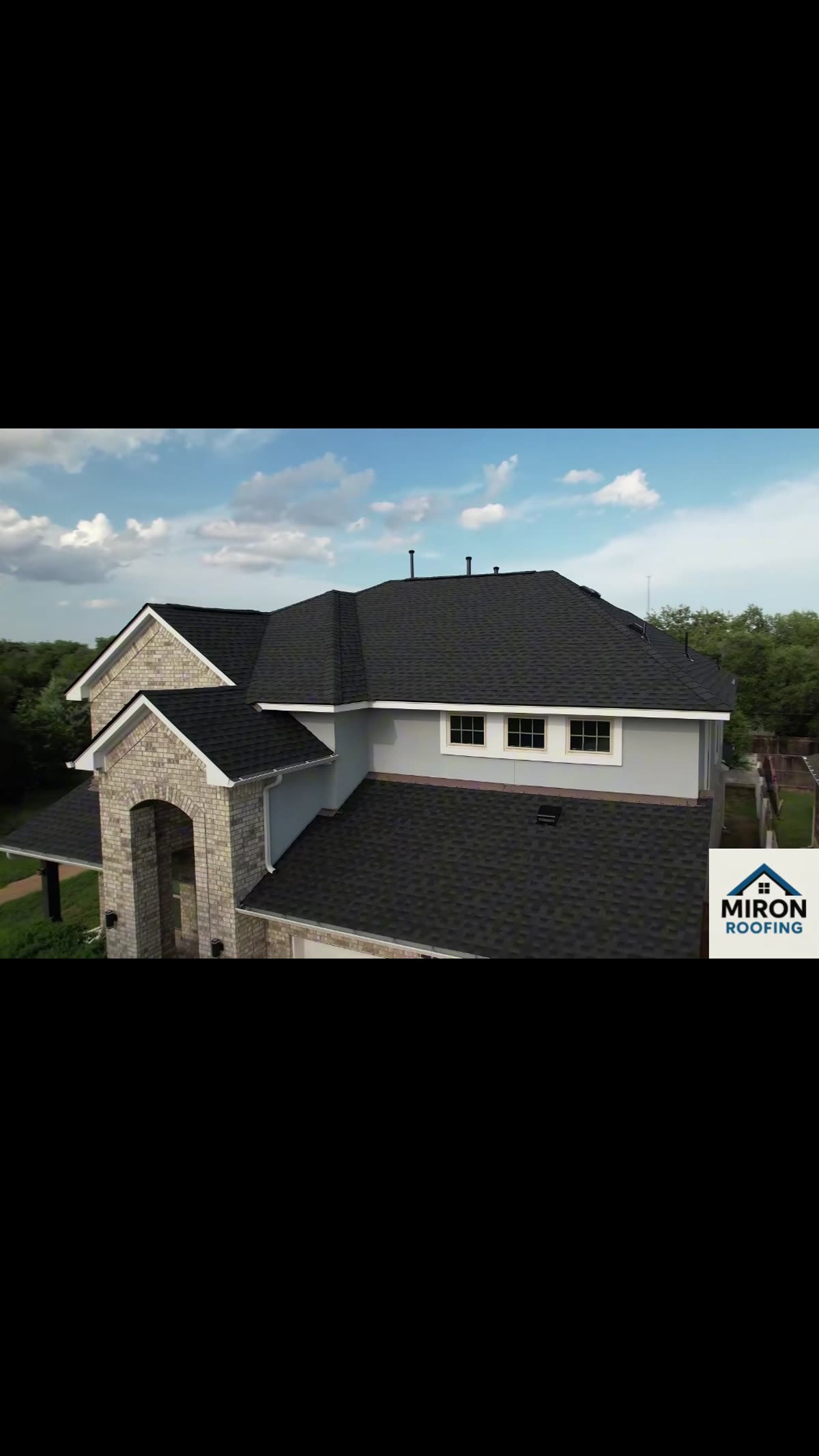 Completed roofing work